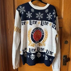 Miller Lite Women's Christmas Sweater - Ugly christmas sweater 2016, size L